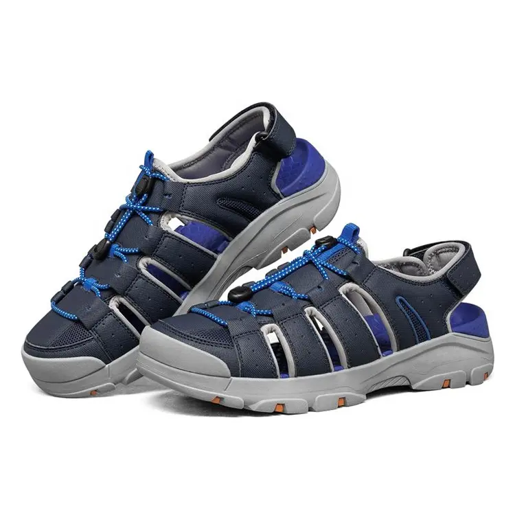 Grey OEM Accept JIAN ER Rubber EVA China Brand Customized Summer Outdoor Beach MD Synthetic Blue Men Boys Closed-toe Sandals